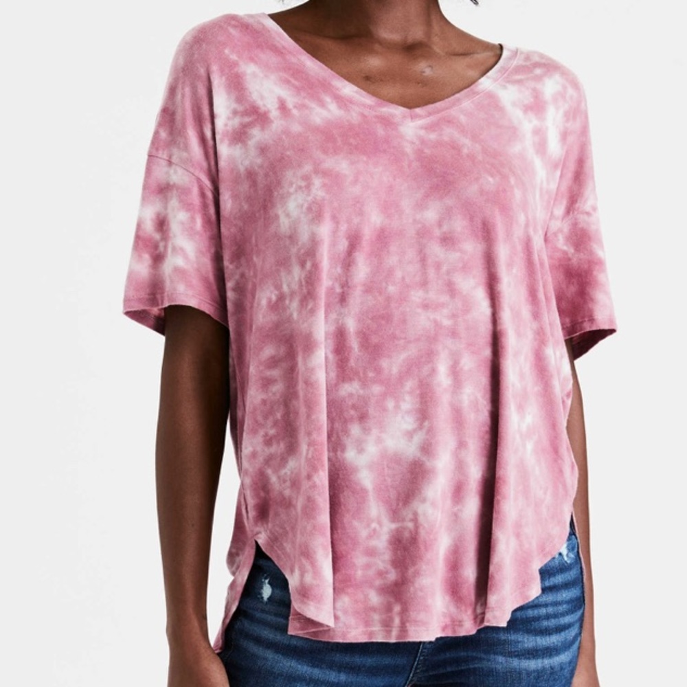 american eagle pink soft and sexy v-neck t-shirt